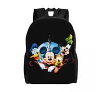 Sac à dos personnalise Mickey Mouse Pluto Minnie Dingo Donald Duck pour ordinateur portable, sac à dos décontracté pour femmes et hommes, pour etudiants Noir