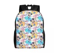 Sac à dos personnalisé Mickey Mouse pour hommes et femmes, imperméable, imprimé, idéal pour l'école ou l'université Noir