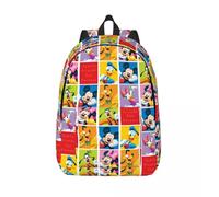 Sac à dos personnalise Mickey Mouse pour ordinateur portable, motif dessin anime, pour femmes et hommes, décontracté, pour l'ecole, le collège ou l'etudiant Noir