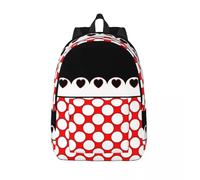 Sac à dos personnalise Minnie pour ordinateur portable, cartable décontracté pour femmes et hommes, ideal pour l'ecole, le collège ou les etudiants, à pois Noir