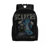 Sac à dos personnalise Monsters University Mike Wazowski pour etudiants, compatible avec ordinateur portable de 15 pouces, James P. Sullivan Noir