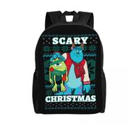 Sac à dos personnalise Monsters University, motif effrayant de Noël, pour femmes et hommes, résistant à l'eau, pour l'ecole et l'université, imprime Noir