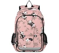 Sac à dos personnalisé pour enfants de 8 à 12 ans : sacs à livres de grande capacité pour étudiant dans des couleurs assorties - mignon animal panda pêche