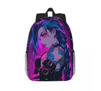 Sac à dos personnalise pour enfants, motif Anime Arcane J-Jinx, pour femmes, adolescentes, cartable, voyage, ordinateur portable Noir