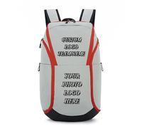 Sac À Dos Personnalisé pour Equipe De Football Impression Personnalisée Logo Sac De Basket-Ball Grande Capacité Paquet D'Entraînement DIY Sport Sac De Soccer Light Gray,20x32x55cm