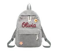 Sac à dos personnalisé pour filles et filles, sac d'école tissé en corde de coton, sac d'école alphabet pour et sacs à dos cool pour hommes, gris, B, Sac à dos daypack
