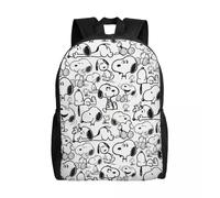 Sac à dos personnalisé pour ordinateur portable avec motif S-Snoopys Smile Giggle Laugh pour hommes et femmes, cartable basique pour écoliers et étudiants Noir