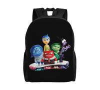 Sac à dos personnalise pour ordinateur portable avec personnage Inside Out pour femmes et hommes, cartable pour ecoliers et etudiants Noir