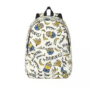 Sac à dos personnalise pour ordinateur portable M-Minions, motif dessin anime, pour homme et femme, décontracté, ideal pour les etudiants. Noir