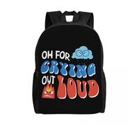 Sac à dos personnalisé pour ordinateur portable, motif « Inside Out Crying Out Loud », pour femmes et hommes, cartable basique pour étudiants Noir