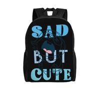 Sac à dos personnalise pour ordinateur portable, motif triste mais mignon, pour femmes et hommes, cartable basique pour ecoliers et etudiants Noir