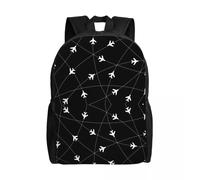 Sac à dos personnalisé pour ordinateur portable, pour contrôleurs aériens, pour femmes et hommes, cartable basique pour écoliers, étudiants, pilotes de chasse, avions Noir