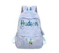 Sac à dos personnalisé Sac à dos esthétique avec nom brodé et cordon en coton tissé Book Bag monogramme avec motif brodé Daypack léger Bag voyage décontracté pour le sport, la danse et la gym