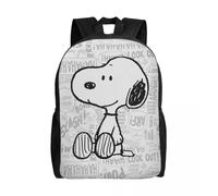 Sac à dos personnalisé Snoopy sur bande dessinée Disney noir et blanc pour femmes et hommes, résistant à l'eau, sac d'école, sac à dos imprimé Peanuts Noir