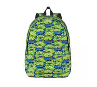 Sac à dos personnalise vert Aliens Toy Story pour ordinateur portable, pour femmes et hommes, sac à dos décontracté pour l'ecole, le collège et les etudiants Noir