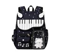Sac à dos piano - 3D Wing Star, pochette rose pour filles et femmes, Noir | Construction en polyester, hauteur 36 cm, dos en maille respirante, sangles rembourrées, poignée supérieure