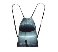 Sac à dos pliable avec cordon de serrage - Parapluie noir sous la pluie - Léger et réutilisable - Sac à dos de poche compact pour le camping, la salle de sport