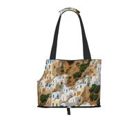 Sac à dos pliable imprimé de l'architecture grecque pour animal domestique - Sac à main de voyage portable pour chiot, chat, sac à dos de transport pour animaux de compagnie.