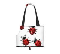 Sac à dos pliable imprimé imprimé Ladybug Tracks - Sac à main de voyage portable pour chiot et chat