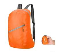Sac à dos pliable léger pour l'école, les trajets quotidiens, le bureau, le travail, les voyages, la randonnée, le camping, rangement compact de moins de 20 l (orange)
