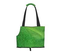 Sac à dos pliable pour animal domestique imprimé peau de serpent vert - Sac à main de voyage portable pour chiot, chat, sac à dos de transport pour animaux de compagnie.