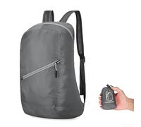 Sac à dos pliable ultraléger de 20 l avec tissu résistant à l'eau et design pliable pour randonnées de jour, voyage, déplacement (gris)