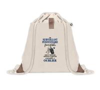 Sac à Dos Pochette Avant Beige Surveillant Pénitentiaire Formidable | Sac de Sport 220 g/m² 50 % Coton Recyclé Poche Velcro 8 L | Gym Piscine École | Idée Cadeau Administration Pénitentiaire Rentrée