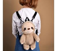 Histoire d'ours - Sac à Dos Enfant Paresseux PodColl - 28 cm - Petit Cartable Peluche Ultra Douce au Design Zen - Idée Cadeau Naissance Mixte - Bretelles Réglables - Lavable Machine 30° - HO3426