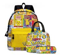 Sac à dos - Pokémon - Lot de 3 - Sac à déjeuner - Trousse à crayons - Enfant mixte