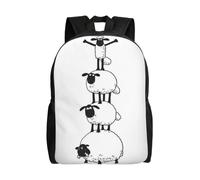 Sac à dos polyvalent du film Shaun le Mouton, lavable, style décontracté, pour écolier, tendance, en tissu Oxford, unisexe, HXN4241 Noir