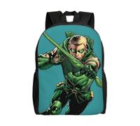 Sac à dos polyvalent Green Arrow, lavable, style décontracté, pour écoliers, tendance, en tissu Oxford, unisexe, HXN4327 Noir