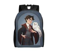 Sac à dos polyvalent Harry Potter, lavable, style décontracté, pour écolier, tendance, en tissu Oxford, unisexe, HXN2811 Noir