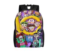 Sac à dos polyvalent lavable et décontracté « The Fairly Oddparents », sac à dos tendance en tissu Oxford pour ordinateur, unisexe, XTYD10970 Noir