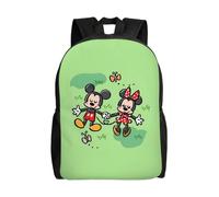 Sac à dos polyvalent Mickey et Minnie, lavable, style décontracté, pour écoliers, tendance, en tissu Oxford, unisexe, HXN4234 Noir