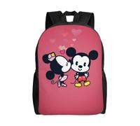 Sac à dos polyvalent Mickey et Minnie, lavable, style décontracté, pour écoliers, tendance, en tissu Oxford, unisexe, HXN4233 Noir