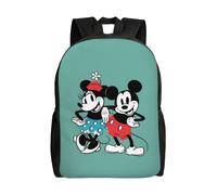 Sac à dos polyvalent Mickey et Minnie, lavable, style décontracté, pour écoliers, tendance, en tissu Oxford, unisexe, HXN4230 Noir