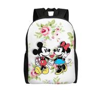 Sac à dos polyvalent Mickey et Minnie, lavable, style décontracté, pour écoliers, tendance, en tissu Oxford, unisexe, HXN4229 Noir