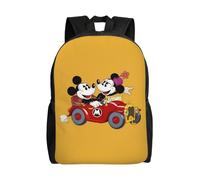 Sac à dos polyvalent Mickey et Minnie, lavable, style décontracté, pour écoliers, tendance, en tissu Oxford, unisexe, HXN4237 Noir