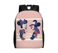 Sac à dos polyvalent Mickey et Minnie, lavable, style décontracté, pour écoliers, tendance, en tissu Oxford, unisexe, HXN4235 Noir