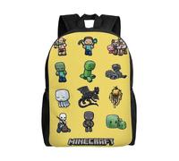 Sac à dos polyvalent Minecraft, lavable, style décontracté, pour écoliers, tendance, en tissu Oxford, unisexe, XTYD10472 Noir