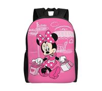 Sac à dos polyvalent Minnie, lavable, style décontracté, pour écoliers, tendance, en tissu Oxford, unisexe, HXN3711 Noir