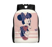 Sac à dos polyvalent Minnie, lavable, style décontracté, pour écoliers, tendance, en tissu Oxford, unisexe, HXN3708 Noir