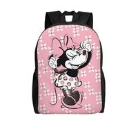 Sac à dos polyvalent Minnie, lavable, style décontracté, pour écoliers, tendance, en tissu Oxford, unisexe, HXN3710 Noir