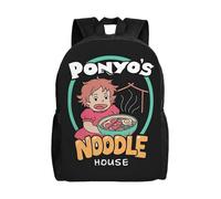 Sac à dos polyvalent Ponyo On The Cliff By The Sea, lavable, style décontracté, pour écolier, tendance, en tissu Oxford, unisexe, XTYD10734 Noir