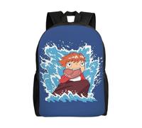Sac à dos polyvalent Ponyo On The Cliff By The Sea, lavable, style décontracté, pour écolier, tendance, en tissu Oxford, unisexe, HXN3468 Noir