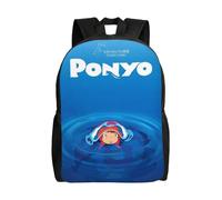 Sac à dos polyvalent Ponyo On The Cliff By The Sea, lavable, style décontracté, pour écolier, tendance, en tissu Oxford, unisexe, HXN3471 Noir