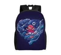 Sac à dos polyvalent Ponyo On The Cliff By The Sea, lavable, style décontracté, pour écolier, tendance, en tissu Oxford, unisexe, XTYD10732 Noir