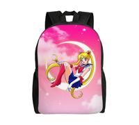 Sac à dos polyvalent Sailor Moon Tsukino Usagi, lavable, style décontracté, pour écoliers, tendance, en tissu Oxford, unisexe, HXN2698 Noir