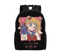 Sac à dos polyvalent Sailor Moon Tsukino Usagi, lavable, style décontracté, pour écoliers, tendance, en tissu Oxford, unisexe, XTYD9991 Noir