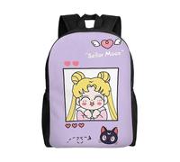 Sac à dos polyvalent Sailor Moon Tsukino Usagi, lavable, style décontracté, pour écoliers, tendance, en tissu Oxford, unisexe, XTYD9995 Noir
